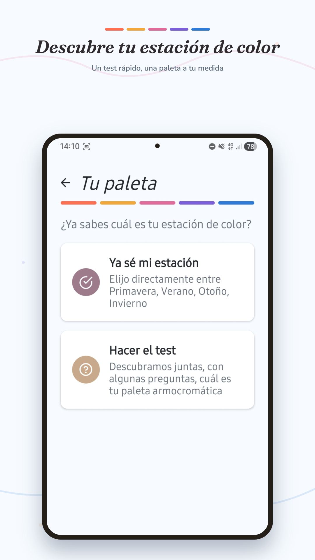 Descubre tu estación de color