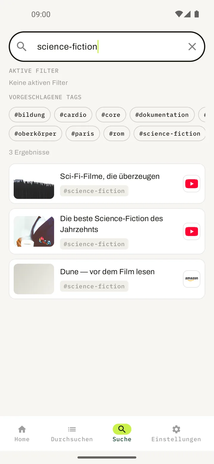Elephant — suche deine Links nach Name oder Tag