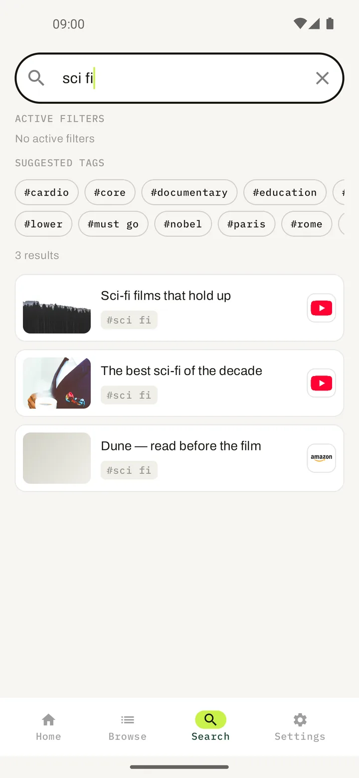 Elephant — search your links by name or tag