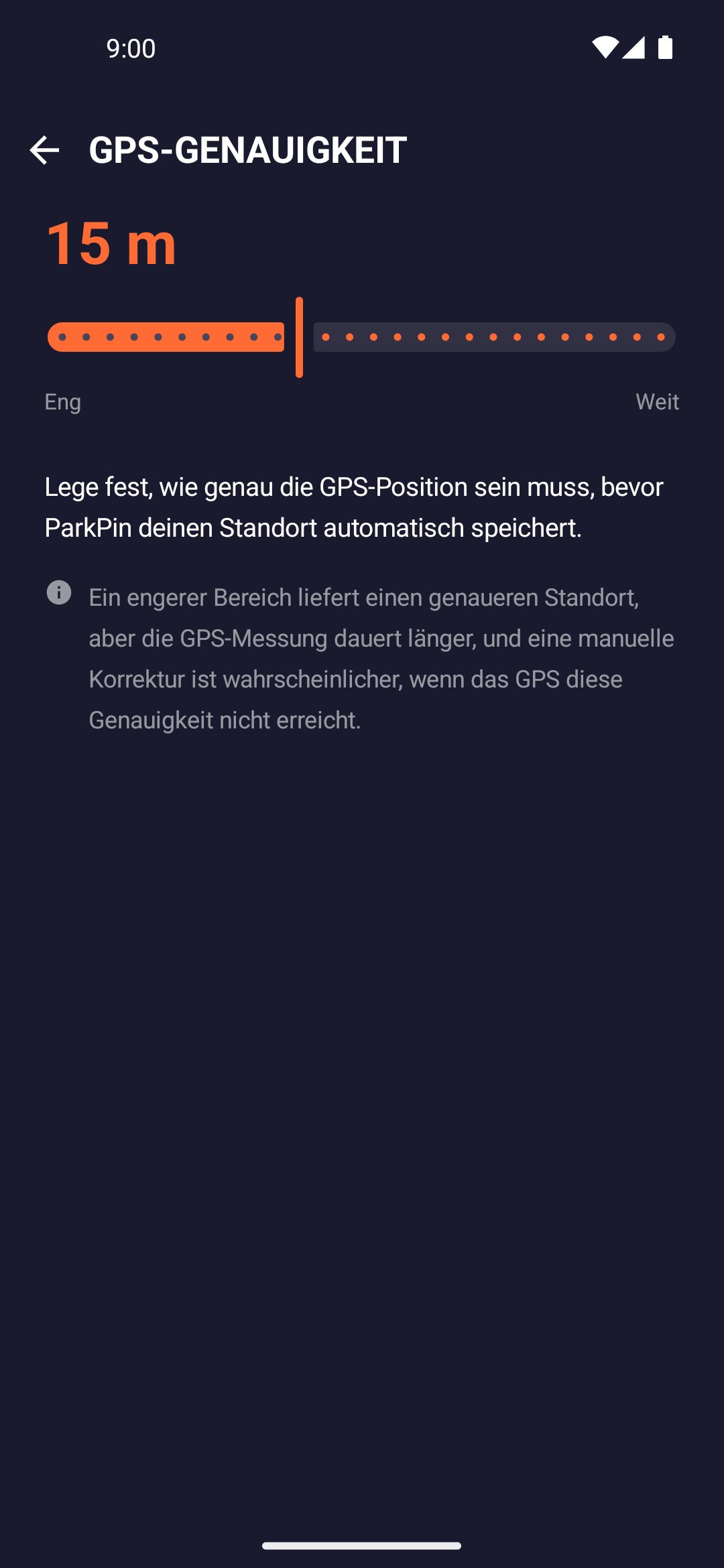 GPS-Genauigkeitseinstellung