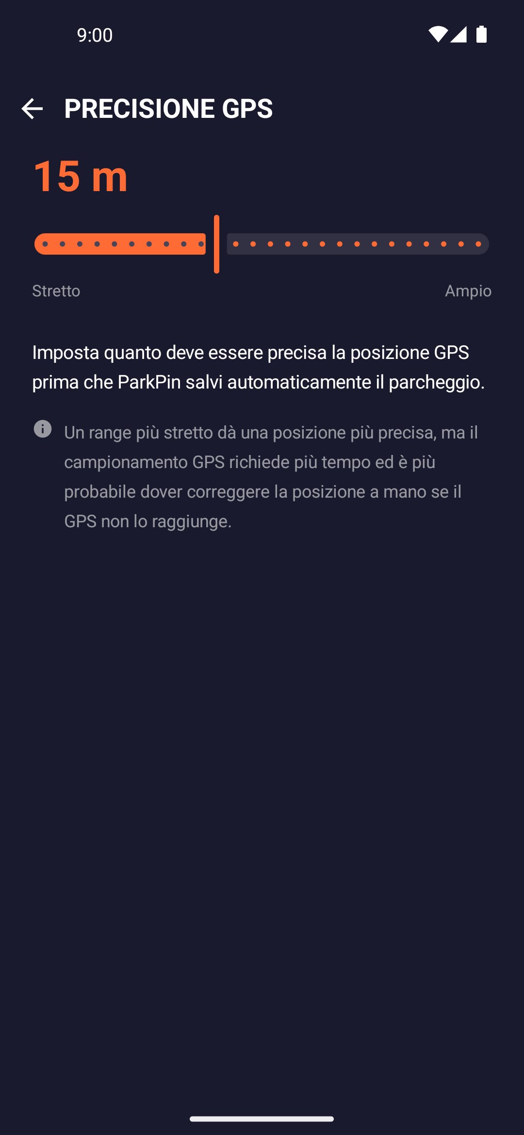 Impostazione precisione GPS