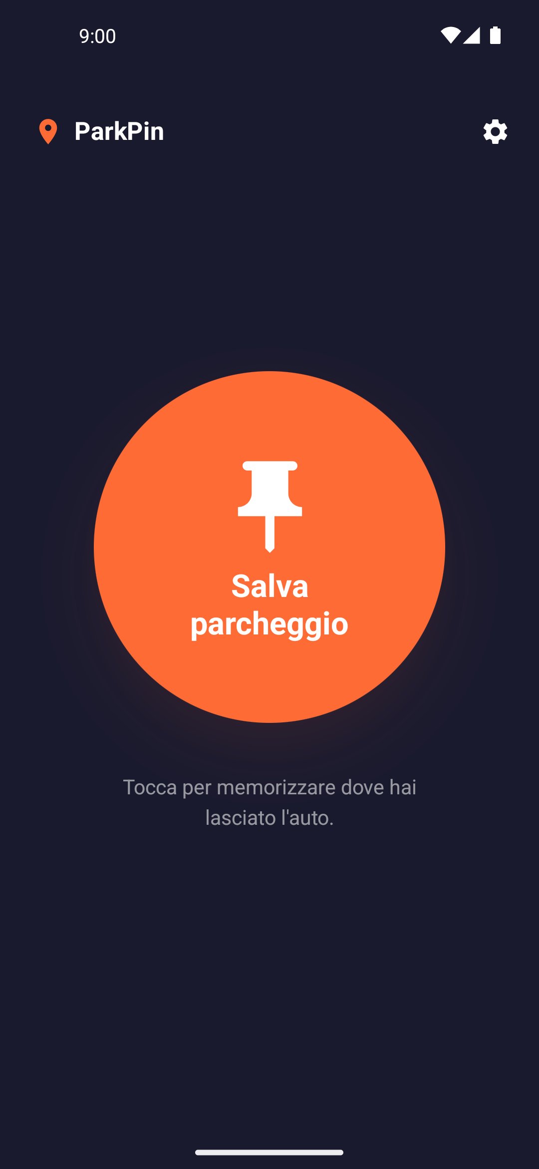 Park Pin — schermata salva parcheggio