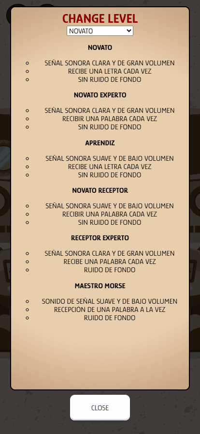 Niveles de dificultad seleccionables