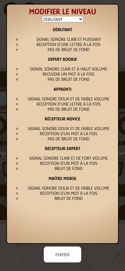Niveaux de difficulté au choix